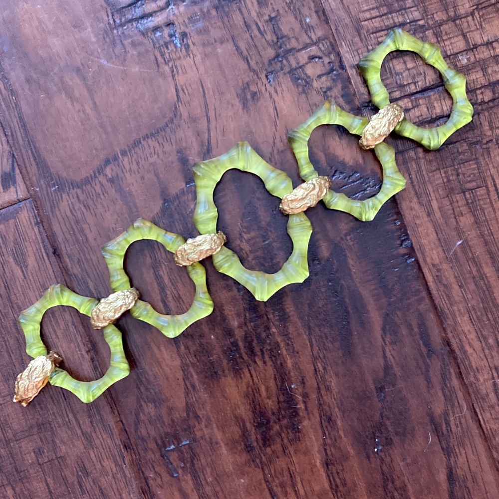 Alexis Bittar Green and Gold Bracelet